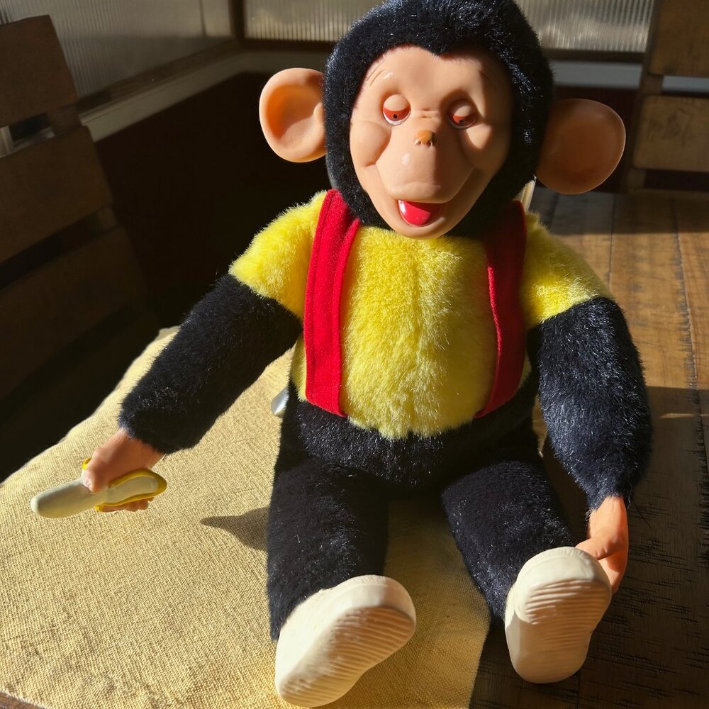 Vintage Zippy the Chimp-Monkey  Rare  19in tall  rubber   this chimp is in exce